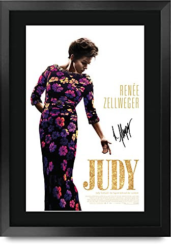 HWC Trading FR A3 Judy Filmposter Renee Zellweger Geschenke Gedrucktes Poster Signiertes Autogrammbild für Film-Erinnerungsstücke-Fans - A3 gerahmt