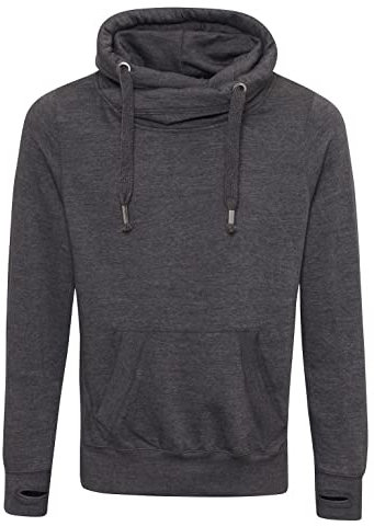 AWDis Just Hoods JH021 Unisex Cross Neck Hoodie - Charcoal - M