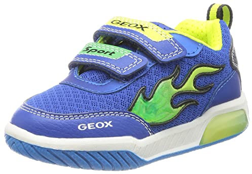 Geox J INEK Boy Sneaker, ROYAL/Lime, 24 EU