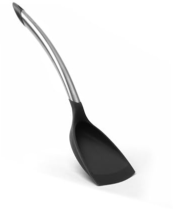Cuisipro CSP-711251402 Silicone Wok Turner, Heat and Stain Resistant, Dishwasher Safe, 32cm, Black, Silver