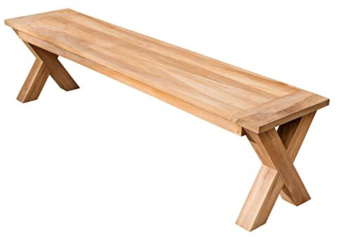 riess-ambiente.de Massive Gartenbank Empire Teak 180cm Sitzbank Teakholz wetterfest