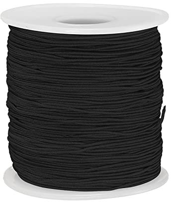 sourcing map Elastic Cord Stretchy String 0.8mm 109 Yards Black for Crafts, Jewelry Making, Bracelets, Necklaces, Beading