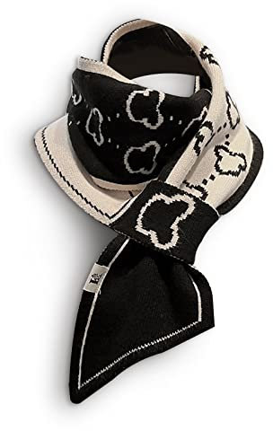 LumiSyne Mode Skinny Gestrickte Schal Für Damen Winter Einfacher Durchziehen Design Retro Diamanten Kariert Buchstaben Muster Schmaler Lange Halstuch Krawatten Schal Warme Schal Kragen