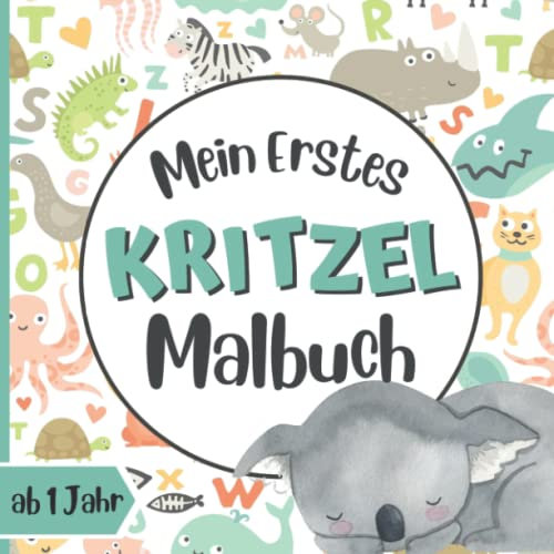 MEIN ERSTES KRITZEL MALBUCH AB 1 JAHR: Kritzelbuch ab 1 Jahr | Kindermalbuch | Erstes Ausmalbuch mit 55 großen Motiven für Mädchen und Jungen
