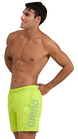 Arena Fundamentals Logo Boxer Men's Swimwear for Beach and Pool, Swimwear Made of Soft Recycled Fabric with Quick Drying, Beach Boxer with Internal Mesh Briefs