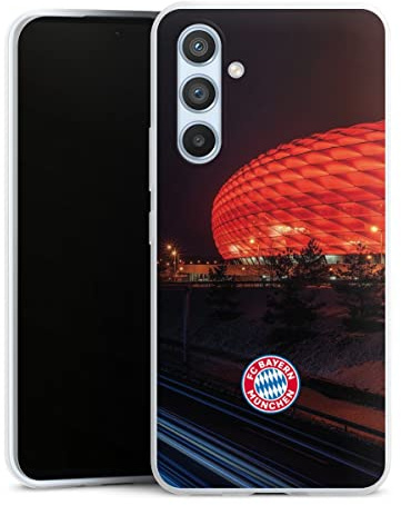 Slim Case kompatibel mit Samsung Galaxy A 54 5G Silikon Handyhülle transparent Hülle extra dünn FC Bayern München FCB Stadion