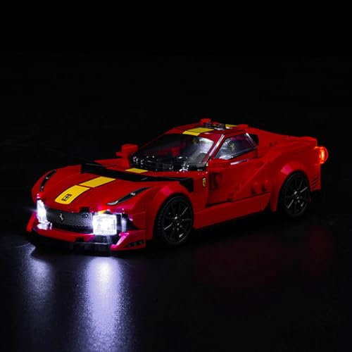 LocoLee Led Licht Set Kompatibel mit Lego Ferrari 812, Led Beleuchtungs Set Compatible with Lego 76914 Speed Champions Ferrari 812 Competizione - Nur Lichter Set, Kein Modell