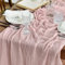 Artoid Mode Boho Käsetuch Gaze Rouge Rosa Hochzeit Tischläufer 80x300 cm, Waschbar Tisch Dekoration Party Geburtstag Valentinstag Babyparty Dekor