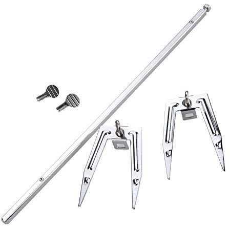Gcroet 34cm Stainless Steel Rotisserie Meat Forks BBQ Grill Rotisserie Spit Rod Barbecue Rotating Air Fryer Fork Grill Spit Rod Roast Chicken Fish Forks Barbeque Grill Barbecue Accessories