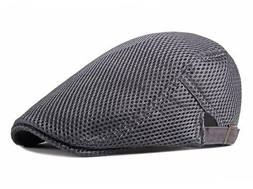 HINGTAT Gorras planas para hombre del Reino Unido, gorra plana irlandesa de verano para hombre con pico de pato, gorra vintage ajustable Cabbie Gatsby