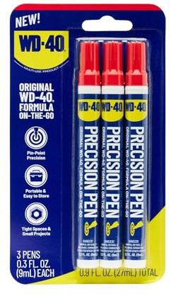WD-40 Original Formula- Precision Pen On-The-Go, Lubrication with Pin-Point Precision, Controlled Flow. Portable, Easy to Hold, Easy to Store, Ideal for Small and Tights Spaces, 0.3 fl oz [3-Pack]