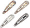 EUDUQ 4 Stück Strass Snap Haarspange,Strasssteine glitzer Haarspangen,Metall Snap Haarnadeln,Funkelnde Kristall Haarclips,Haar Accessories für Damen Mädchen(Gold/Silber/Schwarz/Farbe)