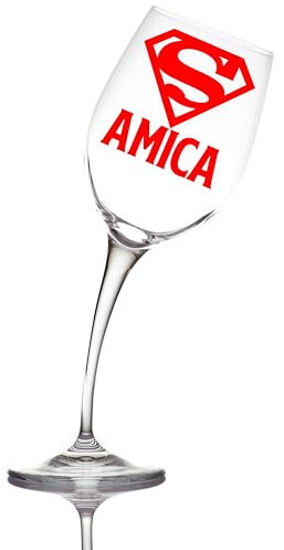 Aurìca Gobelet à vin personnalisé plié « Super ami » – Idée Cadeau d'anniversaire Originale – Verres Uniques et Amusants