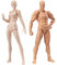 Kopinma MannequinBody Drawing Action Figure, Body, Joints Artist Manikin Model, Drawing Figures Male+Female Set, Small Figure Model for Sketching, Painting (Skin Color)