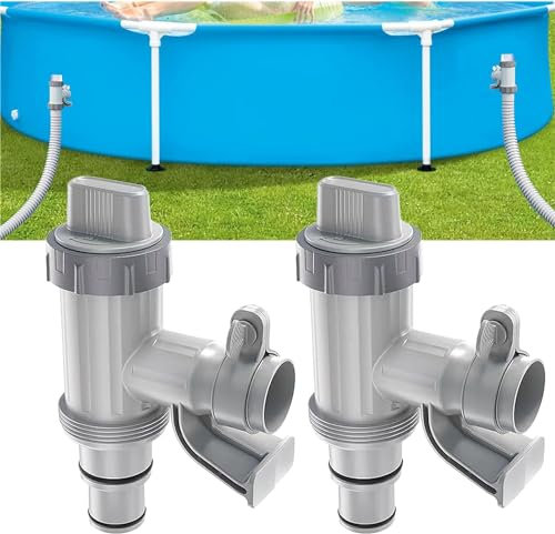 Pool Zubehör-Pool Plunger Ventil Für Oberirdischen Pool | 2 In 1 Pool Absperrventil | Pool Zubehör Für Intex/Bestway/Coleman Pool, Absperrventil Für Oberirdische Schwimmbecken (2STK)