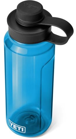 YETI Yonder Water Bottle with Tether Cap, Big Wave Blue, 34 oz (1 L)