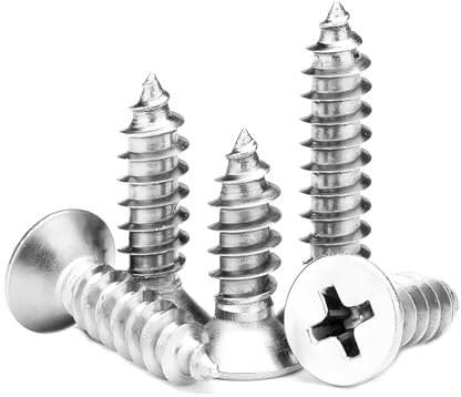 JXPXJMY 260 Pezzi Assortimento di Viti Autofilettanti M3 M4, Set di Viti a Testa Piatta, Kit di Viti per Lamiera con Testa Piatta per Plastica, Legno, Metalli Morbidi