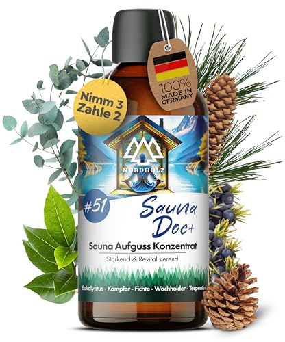 Nordholz Saunaaufguss 100ml, 60 Sorten, Premium Aufgussmittel Konzentrat