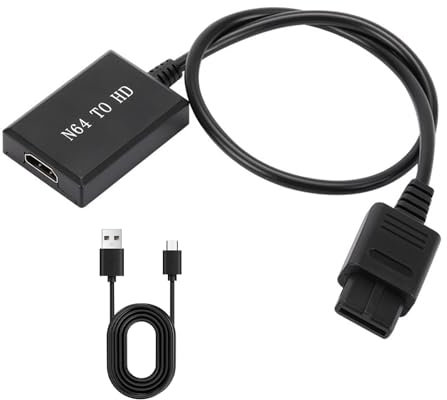 Asheyya N64 to HDMI Converter, HDMI Cable for Nintendo 64/SNES/SFC/GameCube/NGC/HDTV, 16:9 Aspect Ratio