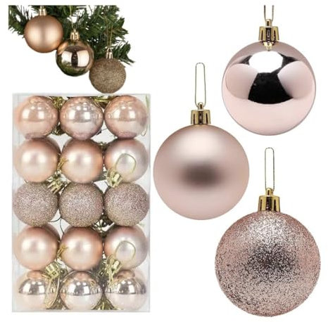 Weihnachtskugeln in Gold für den Weihnachtsbaum - Glitzernd, Matt und Glänzend, 30er Set Christbaumschmuck, Christbaumkugeln zur Festlichen Dekoration