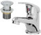 Architeckt® Essentials Bathroom Basin Sink Mixer Tap with Waste Modern Mono Round Single Lever Handle Faucet for Sinks, Polished Chrome