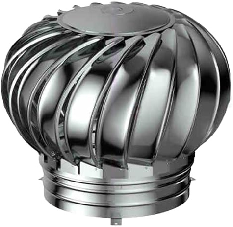 XSLRYH Rotating Chimney Cowl Cap, Stainless Steel Chimney Spinner Cowl, Anti-Downdraught Roof Turbine Ventilator Fits Most Standard Chimney Pots(8inch/200mm)
