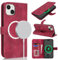 Zouzt Case for iPhone 14/13 (6.1), [Compatible with MagSafe] Magnetic PU Leather Wallet Case with Card Holders and Kickstand, Wireless Charging Flip Folio Phone Cover - Vintage Red