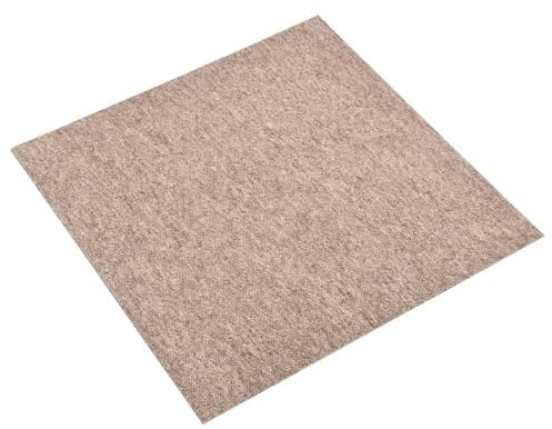 Teppichfliesen 20 Stk. 5 m² 50x50 cm Beige, ShGaxin Teppichboden, Teppich Fliesen Boden, Eppichfliesen, Filzfliesen