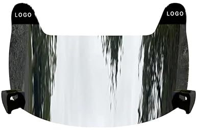 Monte American Football Visor - Universal Fit, Shatterproof, Anti-Glare, UV Protection, Fits All Major Helmet Brands,Clear With Unique Tinted Insert Options (VS1-SILVER-INSERT)