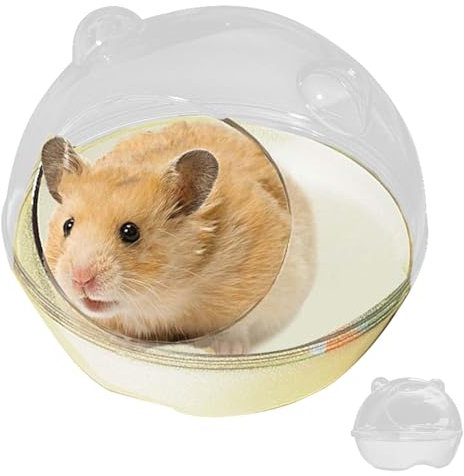 POHOVE Hamster Sandbad, Hamster Badewanne, Hamster Bad, Hamster Sand Badebehälter für Alle kleine Haustier Hamster Eichhörnchen(Color:transparent)