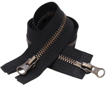 1pc 75cm 8# Nero Doppi cursori Cerniera in metallo con estremità aperta per indumenti, borse, tessili per la casa