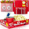 Moviejam Bandejas de aperitivos de noche de cine – (40 unidades, rojas), 20 cajas de cartón para palomitas de maíz, 20 bolsas de papel para caramelos