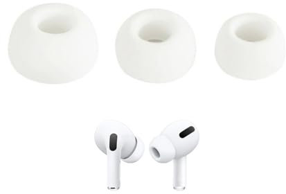 JZK Ersatz-Ohrstöpsel für Airpods Pro/Pro 2 mit Loch zur Geräuschreduzierung, rutschfeste Silikon-Ohrstöpsel für Airpods Pro (S/M/L, Weiß), 3 Paar
