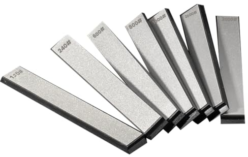 Asyduey 7-Teiliger Diamant-Schleifstein-Messerschärfer für Rx008 Messerschärferstein 120 240 600 800 1000 2000 3000 Set