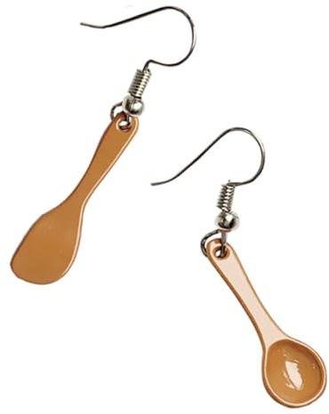 CLISPEED Boucles Oreilles Amusantes Mini Cuillère Design Artisanales Légères et Confortables Hypoallergéniques pour Fêtes Mariages et Usage Quotidien