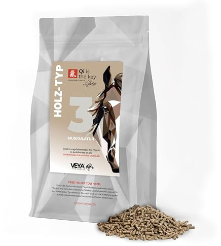 VEYA® by STRÖH Holz-TYP 3 Muskulatur Pulver für Pferde - 1,5kg | Ergänzungsfutter mit Magnesium, Vitamin E & B12 - Für Muskelentspannung - Für Holz-Typ Pferde - Ganzheitlich nach TCM