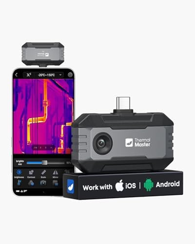 Thermal Master P1 Cámara Térmica para iPhone e Android, 320×240 X³ Super IR Resolución, -20°C a 600°C, 15x Zoom, 25Hz Infrarrojos para Inspección Hogar y HVAC