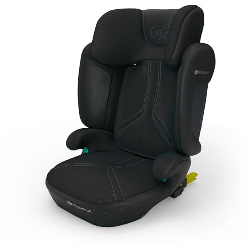 Kinderkraft XPAND 2 PRO i-Size Kindersitz 100–150 cm, mit ISOFIX oder Fahrzeuggurt, höhen- und breitenverstellbar (DUO EXPAND), H-GUARD+ Kopfstütze, SPS Seitenaufprallschutz, faltbar, Schwarz