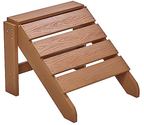 NEG Design Adirondack Fußbank MARCY täuschend echte Holzoptik, wetterfest, UV- und farbbeständig naturbraun