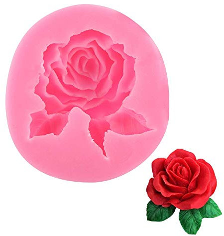 Forma de Rosa Pastel de Silicona Fondant Candy Chocolate Moldes DIY Herramienta de decoración de la Boda para Hornear Accesorio