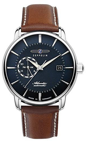 Zeppelin Herrenuhr mit Lederband Serie Atlantic Automatik Datum 8470-3