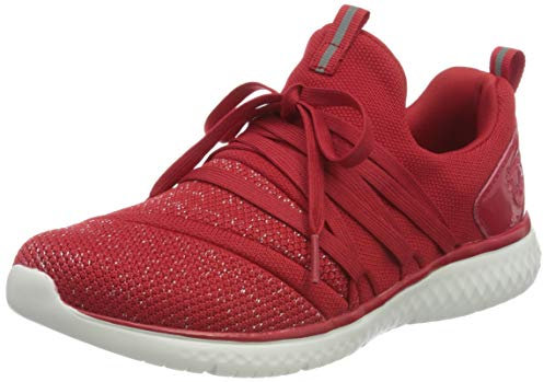 Rieker Damen N9468 Sneaker, Rosso-Silver/Rosso 33, 36 EU
