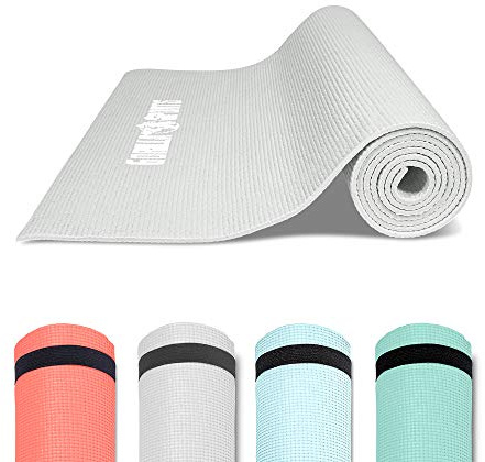 GORILLA SPORTS® Yogamatte - mit Tragegurt, 180 x 60 x 0,5 cm, Rutschfest, Leicht, Farbwahl - Fitnessmatte, Sportmatte, Gymnastikmatte, Pilatesmatte, Übungsmatte, Yoga Matte