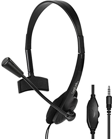 LogiLink HS0054 - Mono Headset, 1x 3,5-mm-Stecker, Mikrofon