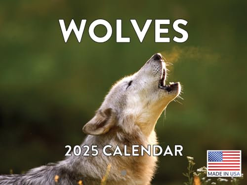 Wolf Kalender 2025 Wölfe Monats-Wandkalender 12 Monate | Hergestellt in den USA