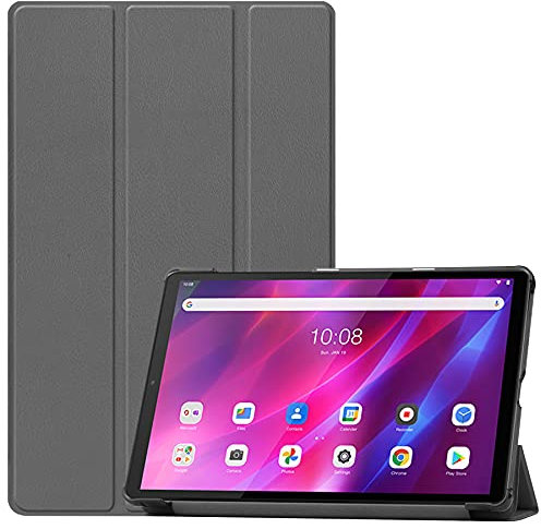 FTRONGRT Funda para Lenovo Qitian K10 Funda, Slim Smart Cover Funda Protectora de PU Cuero,Función de Soporte incorporada， para Lenovo Qitian K10 -Gris
