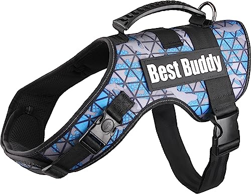 Flamingo Geschirr Best Buddy Uranus BLAU Camouflage Grid XXL 95-130CM*50MM