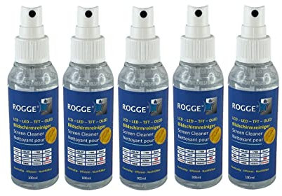 ROGGE 5er Set Screen Cleaner - LCD-LED-TFT-OLED Bildschirmreiniger 100ml / 500 ml