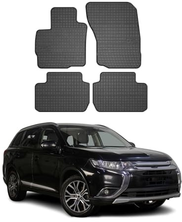 OMAC Fußmatten für Mitsubishi Outlander 2014-2020 Gummi 4X Schwarz | Automatten, Gummimatten, Allwetter, Antirutsch, fahrzeugspezifisches Produkt, wasserdicht