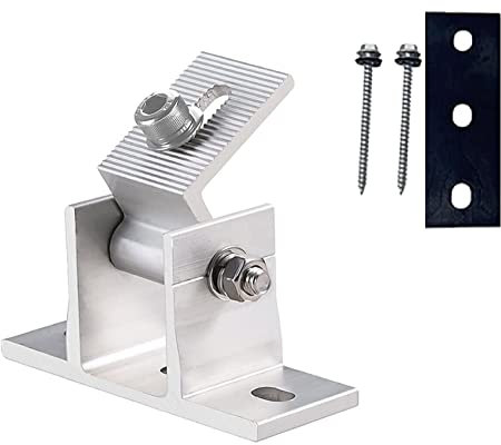 Trango - 1er Set - Vario Aluminium Solarmodul Halterung - Für Flachdach, Wand, Boden, Boot, Wohnmobil - Stufenlos einstellbar - Neigungswinkel 10-60° - Klemme zur Montage von PV-Anlage